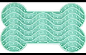Flamingo Yummy Silicone Bone Lick Pad - Mint Green Small - Shopivet.com