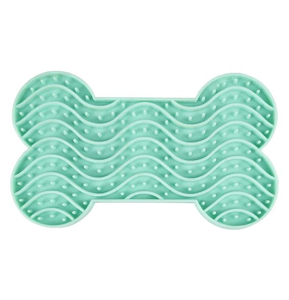 Flamingo Yummy Silicone Bone Lick Pad - Mint Green Small - Shopivet.com