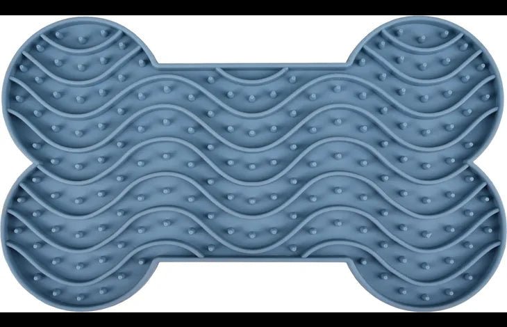 Flamingo Yummy Silicone Bone Lick Pad - Petrol Medium - Shopivet.com