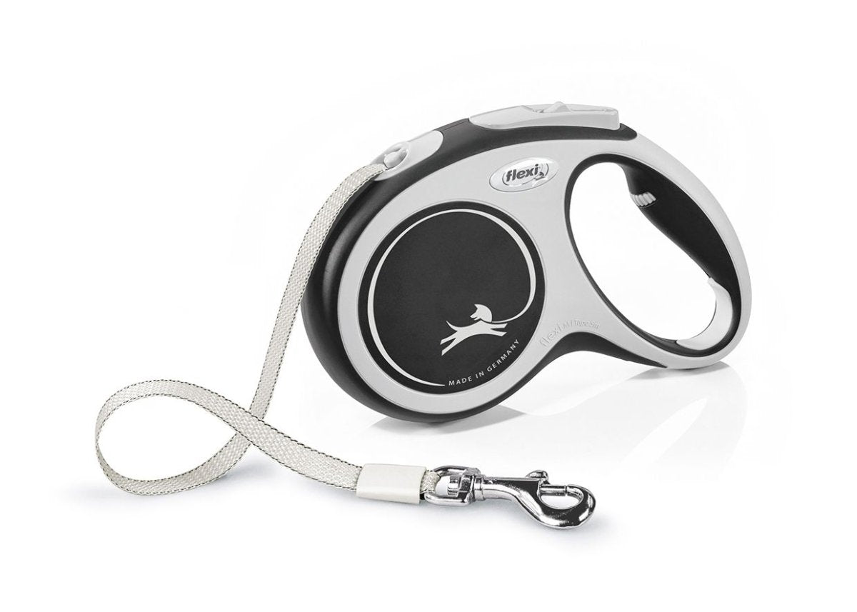 Flexi New Comfort Tape Dog Leash - BLACK M/5M - Shopivet.com