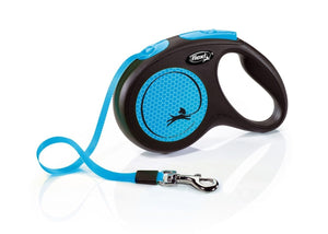 Flexi New Neon Tape Retractable Dog Leash - BLUE S/5M - Shopivet.com