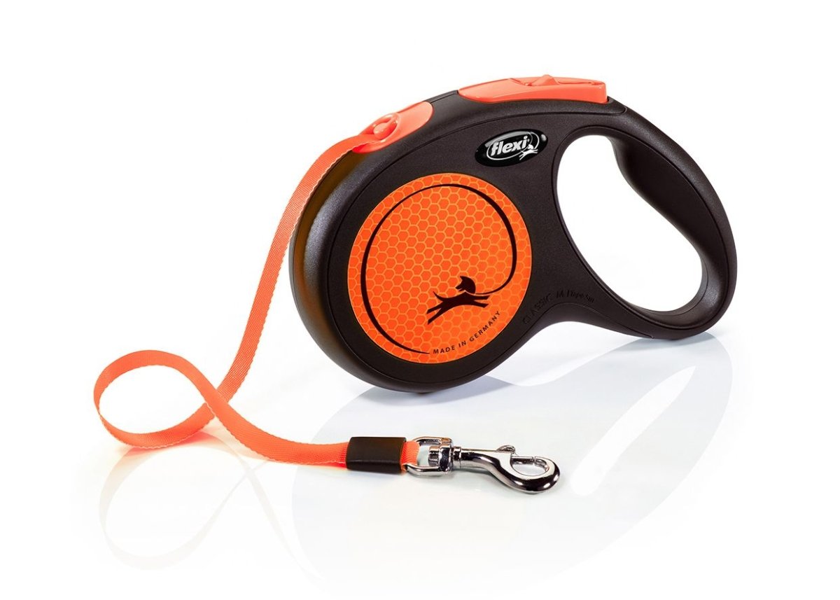 Flexi New Neon Tape Retractable Dog Leash - ORANGE S/5M - Shopivet.com