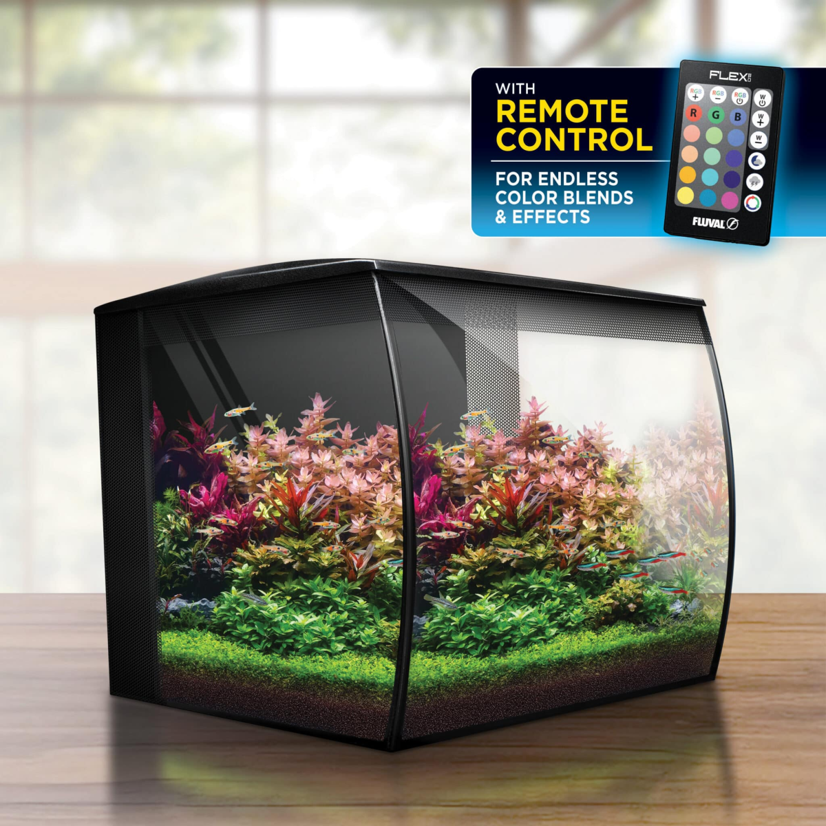 Fluval Flex 2.0 Aquarium Kit Black 34 L