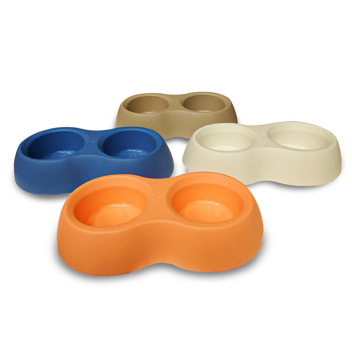 Food & Water bowl DORA 0.3L + 0.3L - tan - Shopivet.com