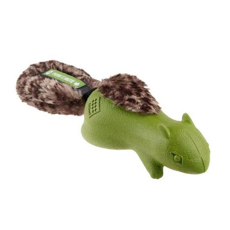 Forestail Squirrel Push to Mute with Plush Tail (Green) - Shopivet.com