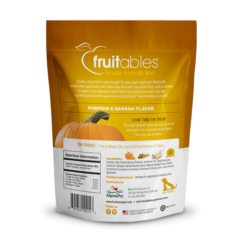Fruitables Dog Treats Pumpkin & Banana 198gr - Shopivet.com