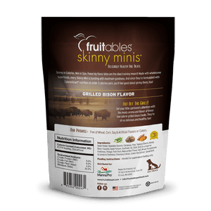 Fruitables Skinny Minis Dog Treats Grilled Bison 141 gr - Shopivet.com