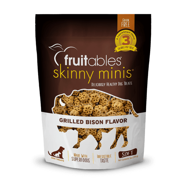 Fruitables Skinny Minis Dog Treats Grilled Bison 141 gr - Shopivet.com