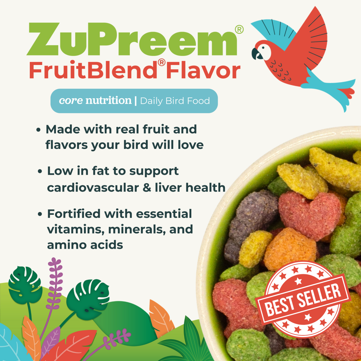 FruitBlend Flavor Medium & Large Parrot Food 10 lbs (4.54 kg)