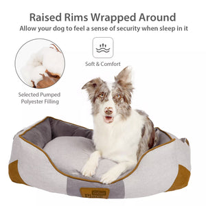 GiGwi Place Removable Cushion Luxury Dog Bed - Square - medium - mustard