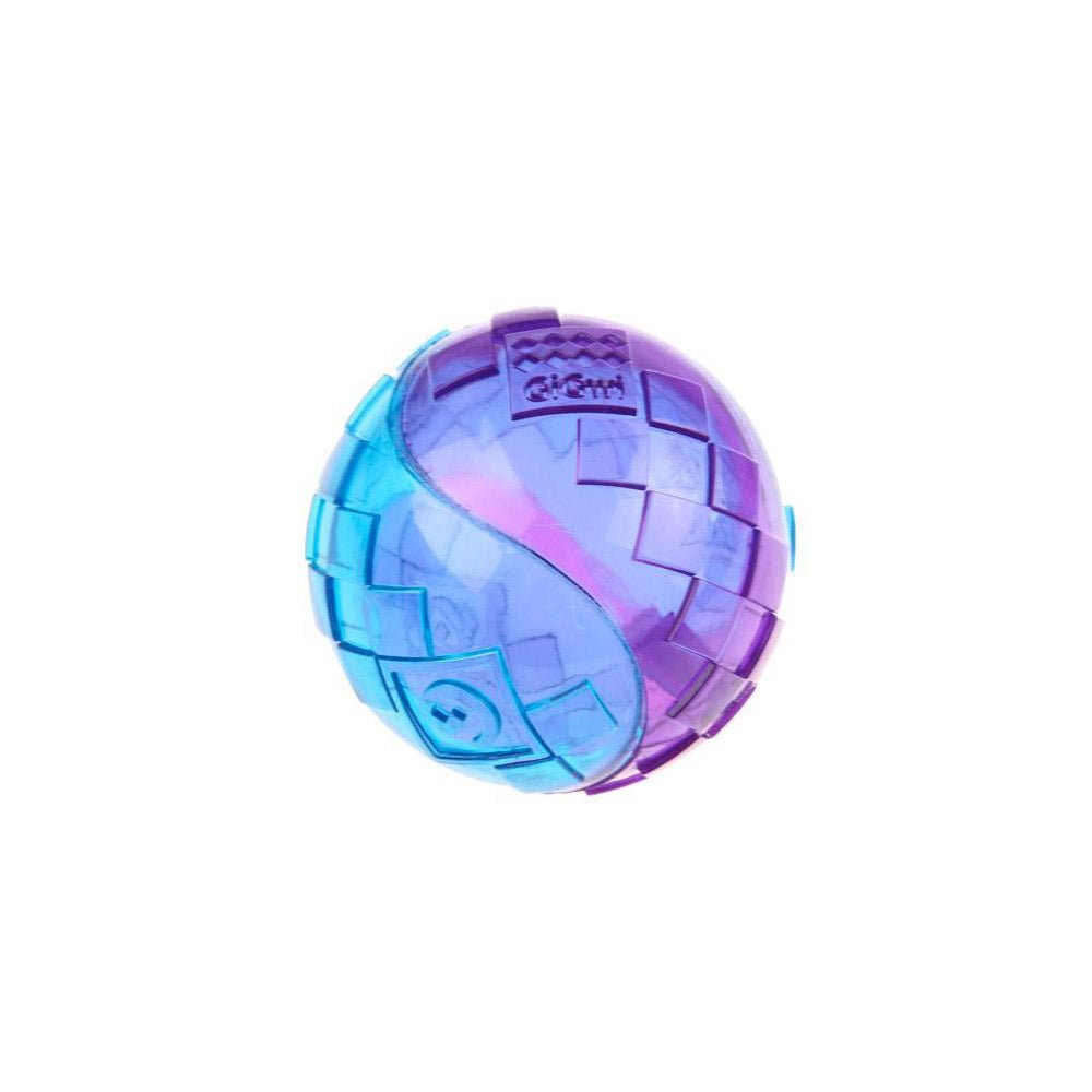 GiGwi Ball Purple/Blue Squeaker Transparent (Small) - Shopivet.com