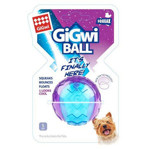 GiGwi Ball Purple/Blue Squeaker Transparent (Small) - Shopivet.com