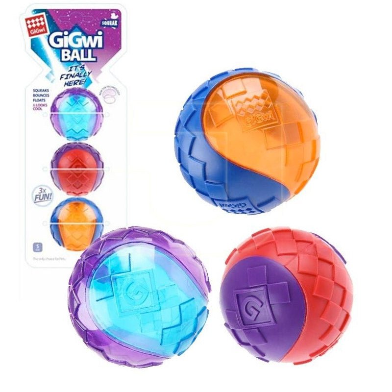 Gigwi Ball Small 3pack Squeaker – Solid Transparent - Shopivet.com