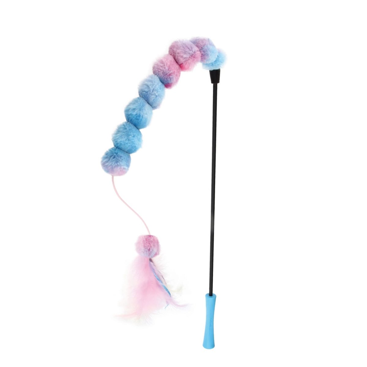 GiGwi Catwand Feather Teaser with natural feather, plush tail and TPR handle - Shopivet.com