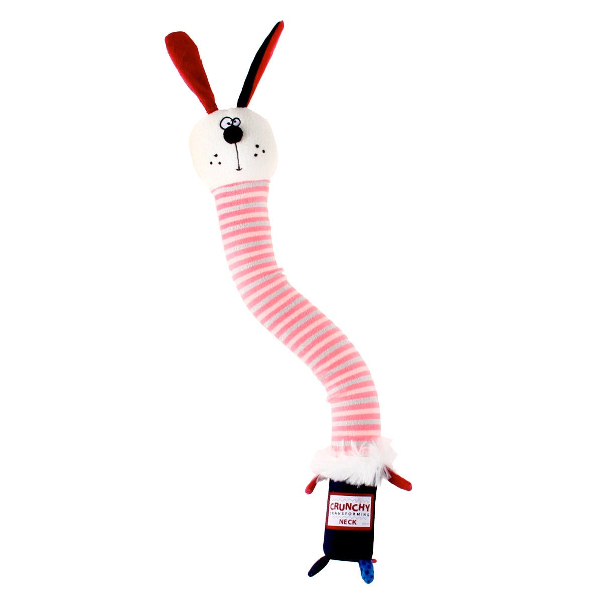 GiGwi Crunchy Neck ‘Plush Friendz’ Rabbit with Bone & Squeaker – Small - Shopivet.com