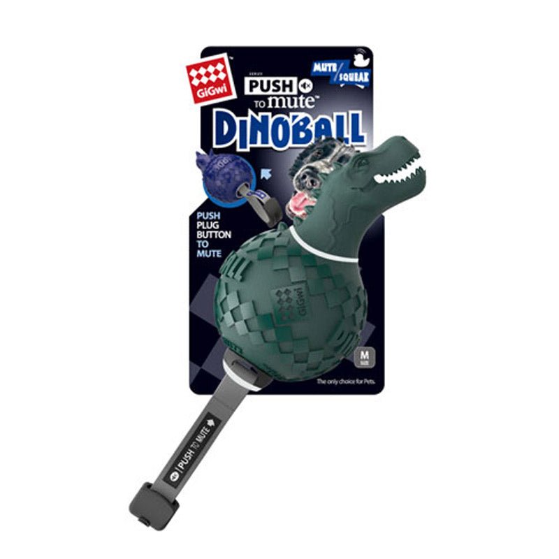 Gigwi Dinoball T - Rex ‘Push To Mute’ Lake Blue - Dark Blue - Shopivet.com