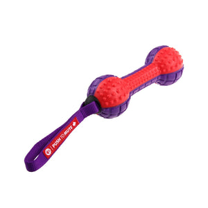 GiGwi Dumbell ‘Push To Mute’ – Red/Purple - Shopivet.com