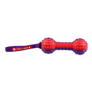 GiGwi Dumbell ‘Push To Mute’ – Red/Purple - Shopivet.com