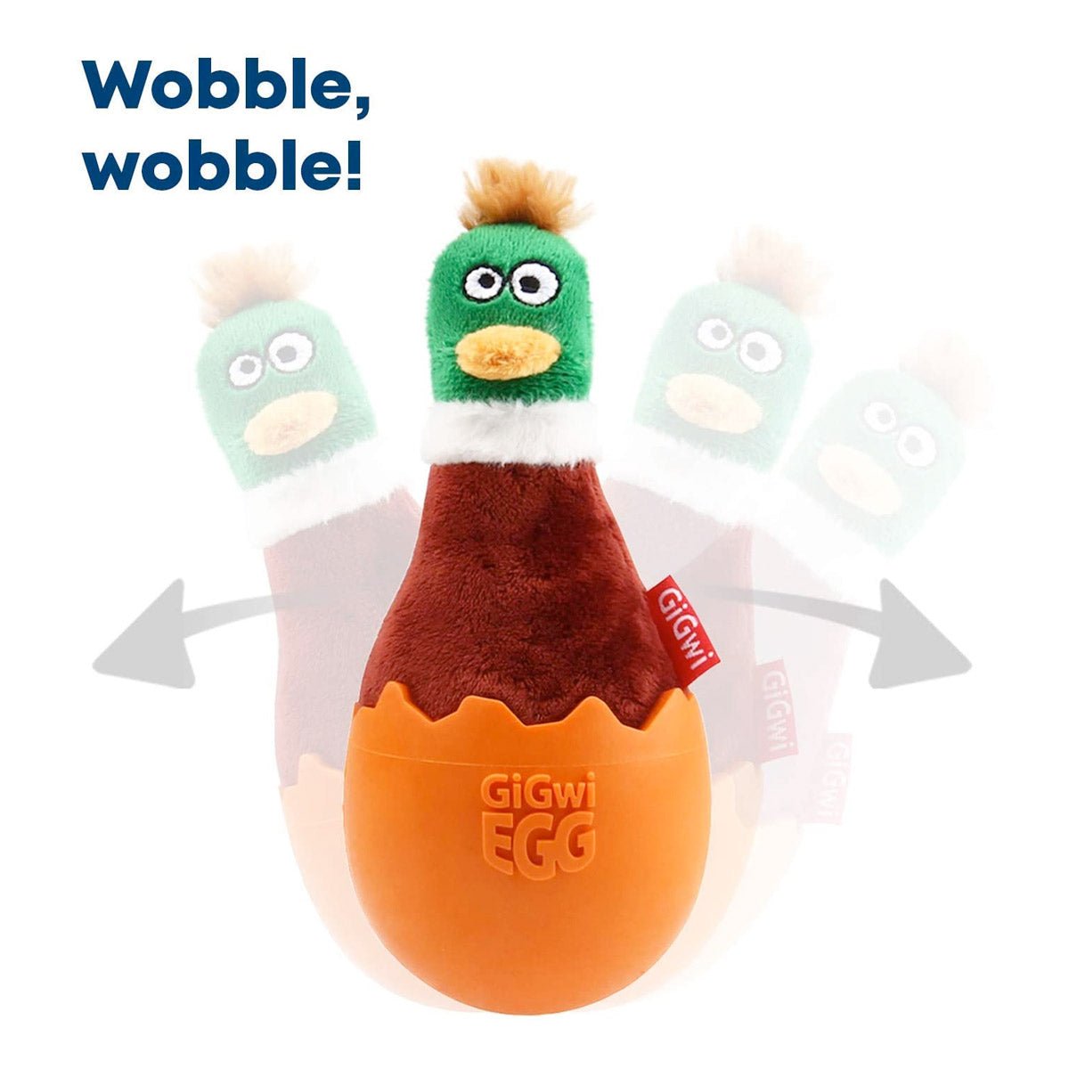 GiGwi EGG Wobble Fun Brown Duck – Medium - Shopivet.com