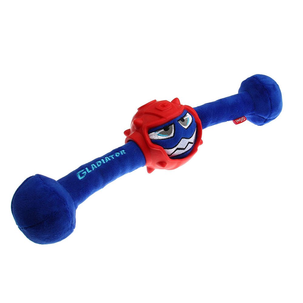 GiGwi Gladiator Squeaker Inside Plush/TPR Dog Toy (Medium) – Blue - Shopivet.com