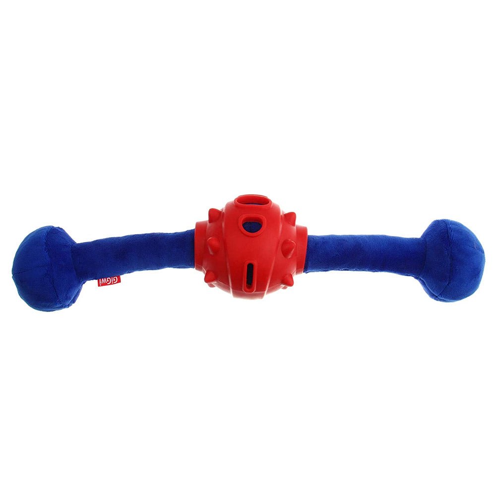 GiGwi Gladiator Squeaker Inside Plush/TPR Dog Toy (Medium) – Blue - Shopivet.com