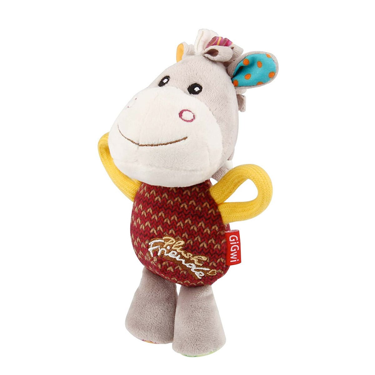 Gigwi Plush Friendz Dog Toy with Squeaker – Donkey - Shopivet.com