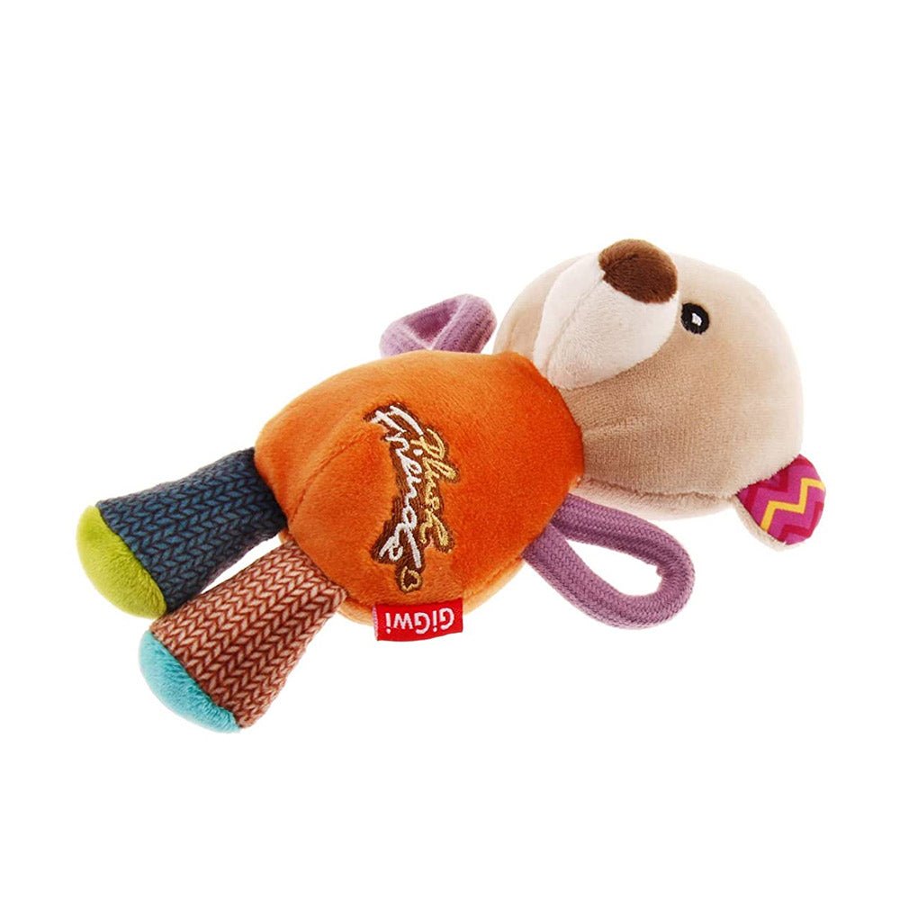 GiGwi Plush Friendz Squeaker Dog Toy – Bear - Shopivet.com