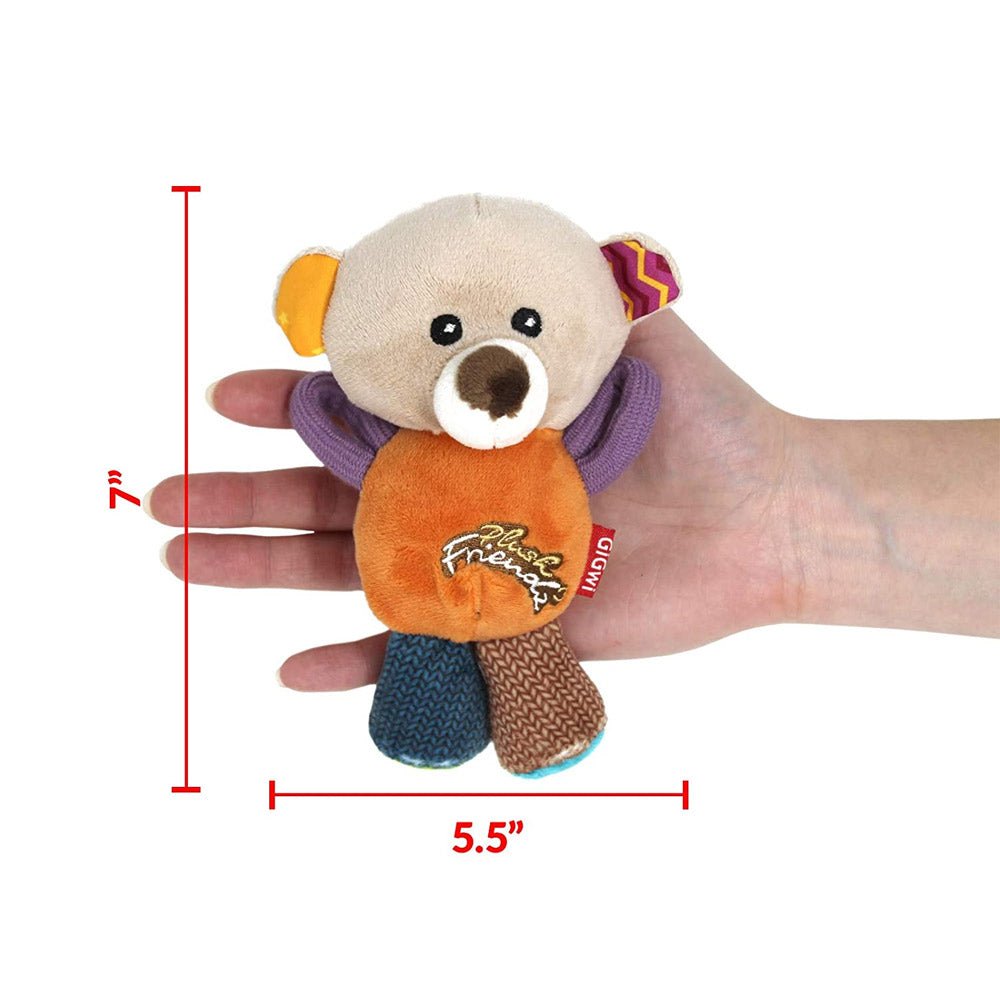 GiGwi Plush Friendz Squeaker Dog Toy – Bear - Shopivet.com