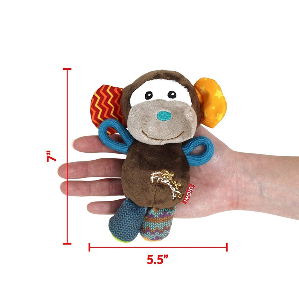 GiGwi Plush Friendz Squeaker Dog Toy – Monkey - Shopivet.com