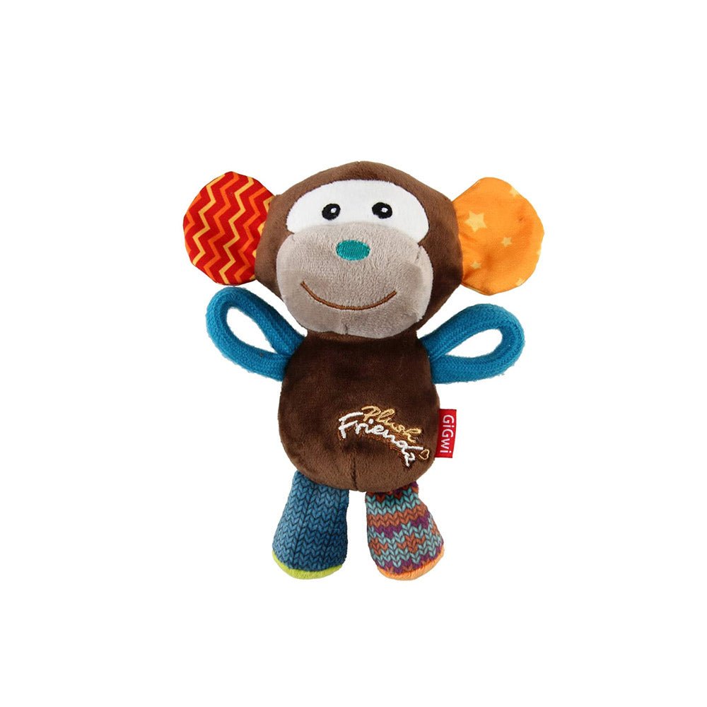 GiGwi Plush Friendz Squeaker Dog Toy – Monkey - Shopivet.com