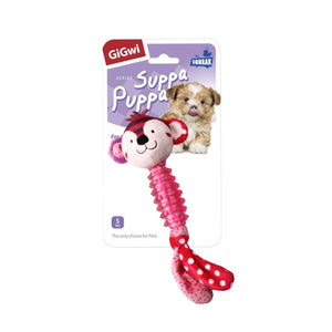 GiGwi Suppa Puppa Monkey with Squeaker inside – Plush/TPR (Small) - Shopivet.com