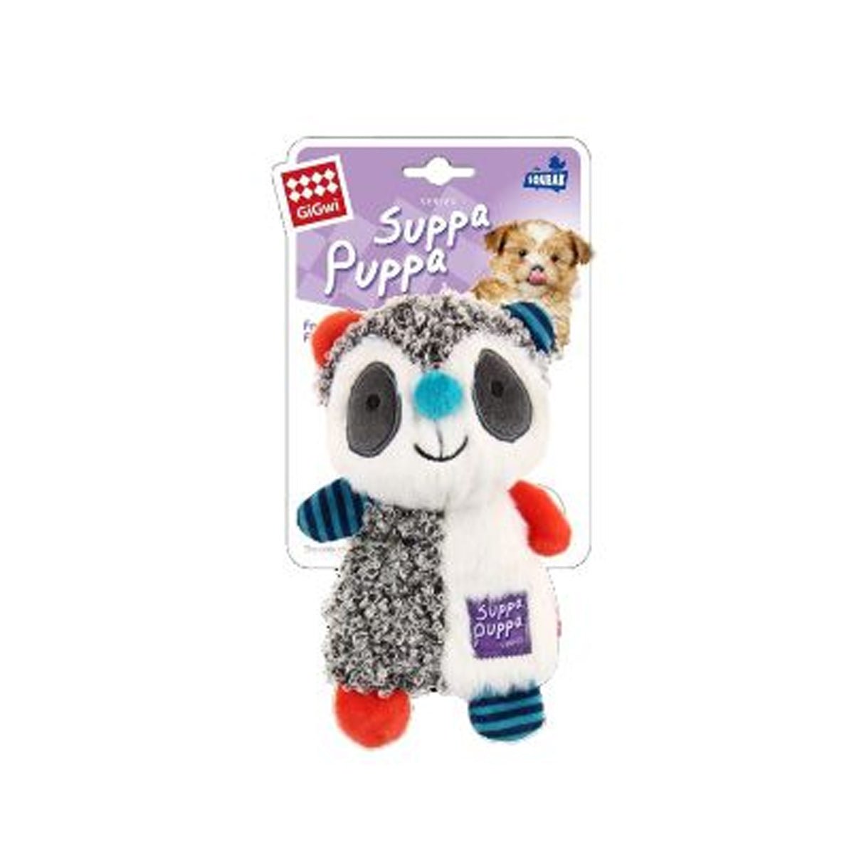 GiGwi Suppa Puppa Racoon Squeaker / Crincle inside - Shopivet.com