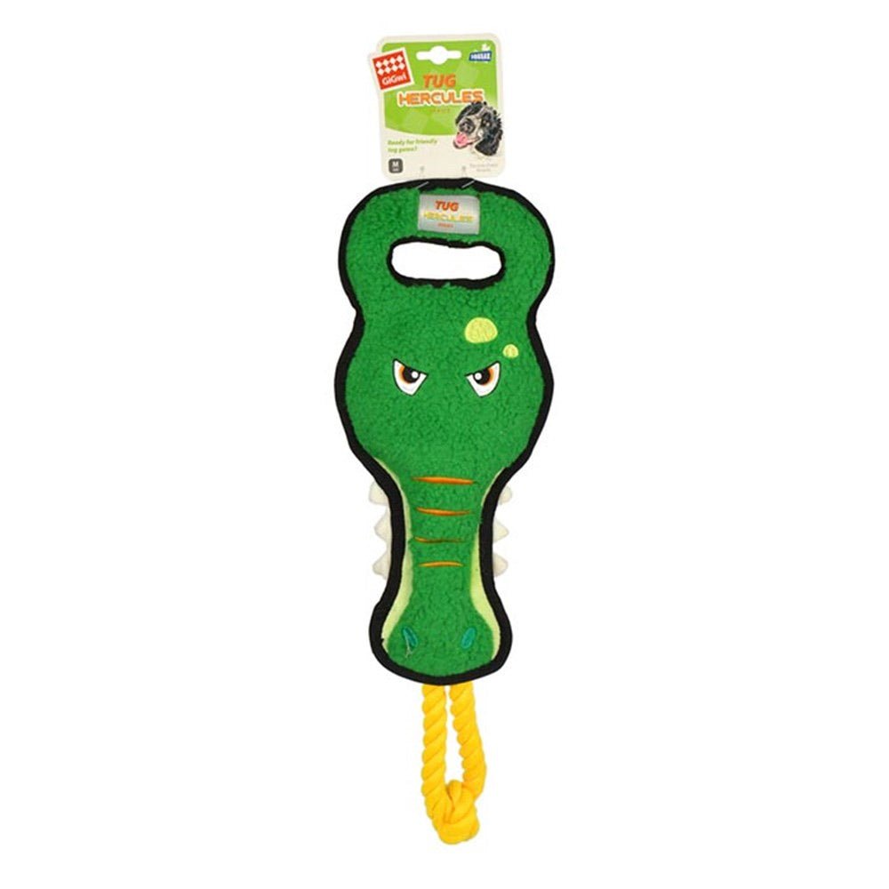 GiGwi Tug Hercules Squeaker Inside Dog Toy – Crocodile - Shopivet.com