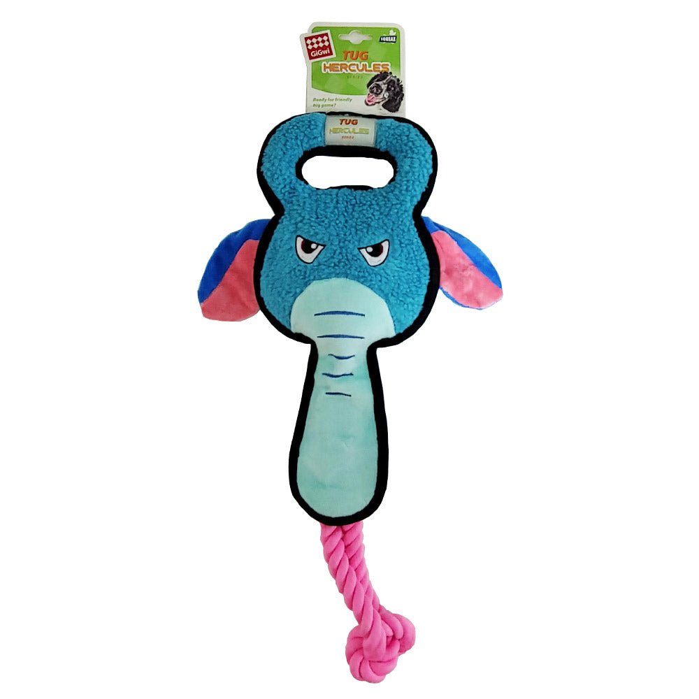 GiGwi Tug Hercules Squeaker Inside Dog Toy – Elephant - Shopivet.com