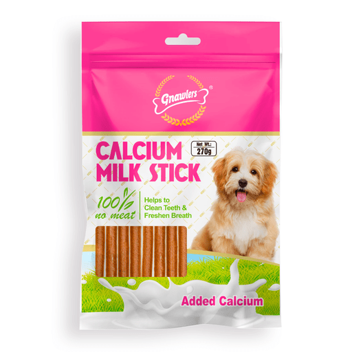 Gnawlers 2" Calcium Stick For Dogs 270g/pack - Milk - Shopivet.com