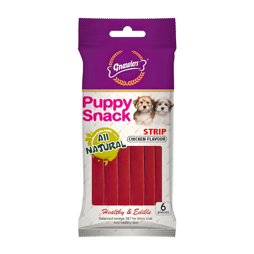 Gnawlers Puppy Snack - Strip Chicken Flavour (80g) - Shopivet.com