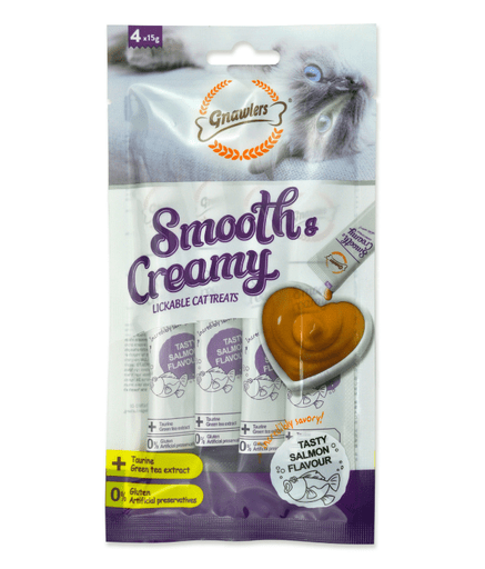Gnawlers Smooth & Creamy Lickable Cat Treats (4pcsx15g) - Salmon Flavour - Shopivet.com