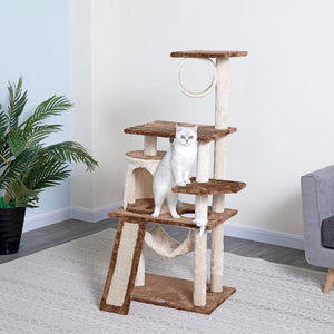 Go Pet Club 53″ Kitten Cat Tree Condo with Scratching Board - Shopivet.com