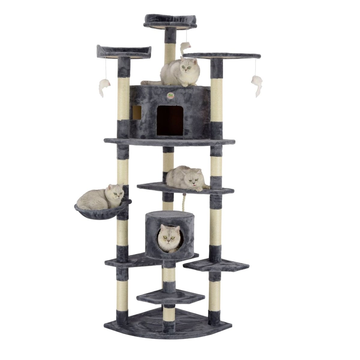 Go Pet Club 80″ Classic Cat Tree House Furniture with Sisal Scratching Post - Shopivet.com