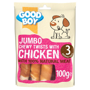 Jumbo Chicken Chewy Twists - 100g