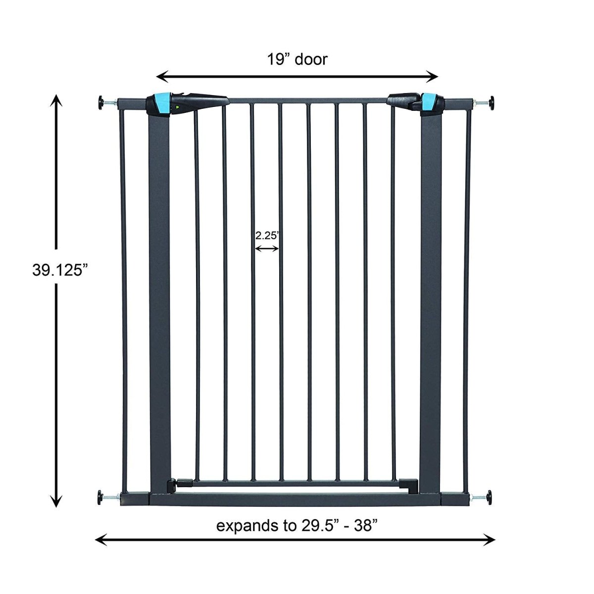 Graphite Glow in the Dark Steel Pet Gate - 29" - Shopivet.com