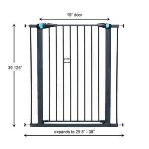 Graphite Glow in the Dark Steel Pet Gate - 29" - Shopivet.com