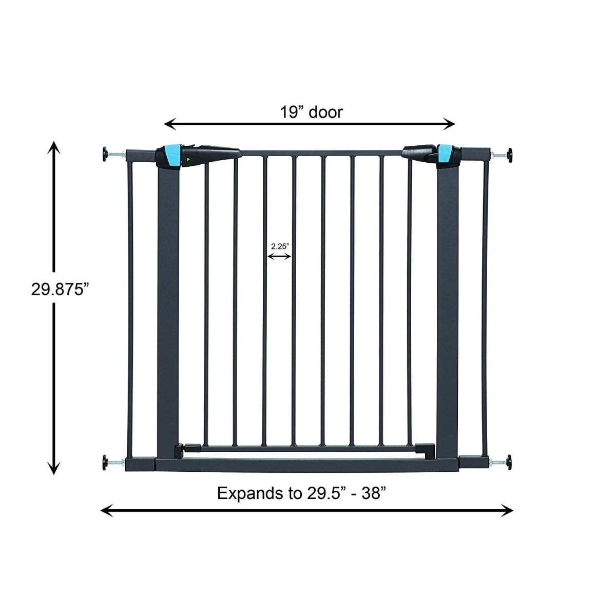 Graphite Glow in the Dark Steel Pet Gate - 29" - Shopivet.com