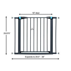 Graphite Glow in the Dark Steel Pet Gate - 29" - Shopivet.com