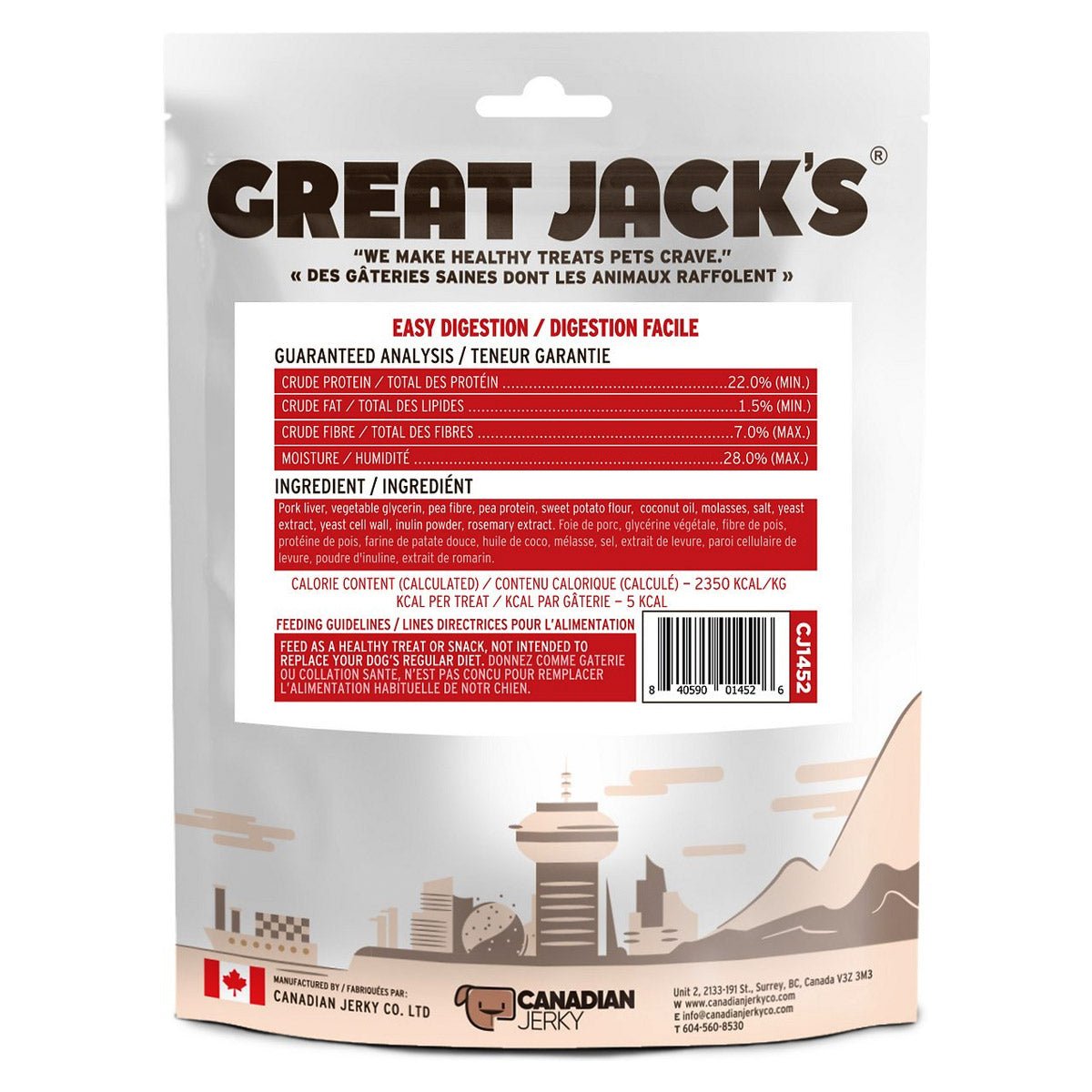 Great Jack’s Easy Digestion Grain - Free Dog Treats 9.2oz / 261gm - Shopivet.com