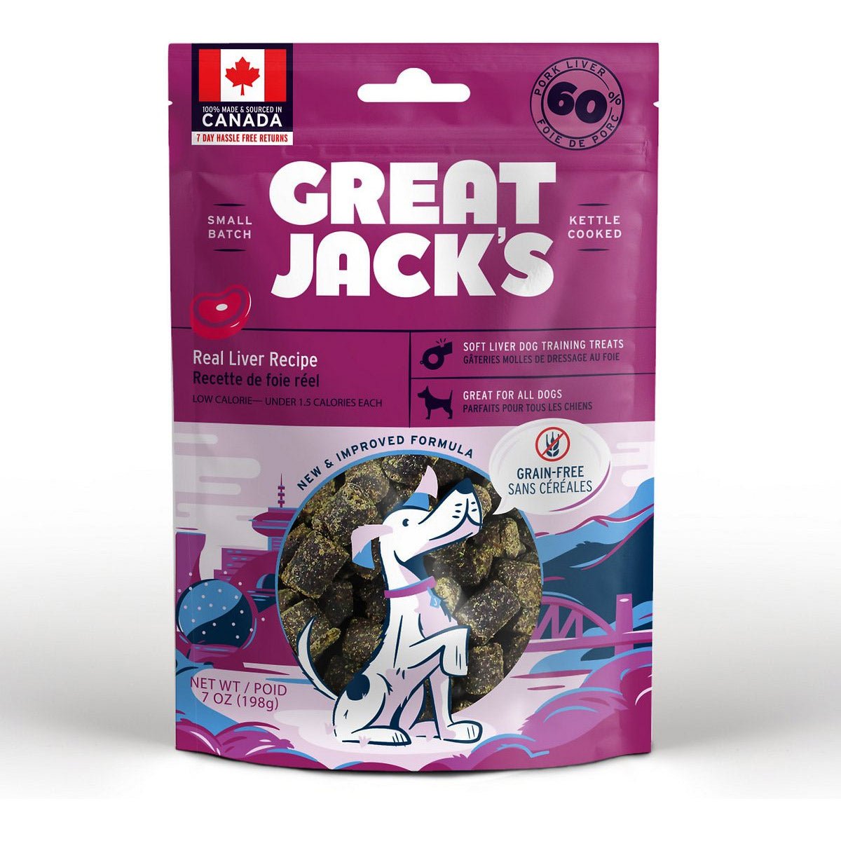 Great Jack’s Real Liver Recipe Grain - Free Dog Treats 7oz / 198gm - Shopivet.com