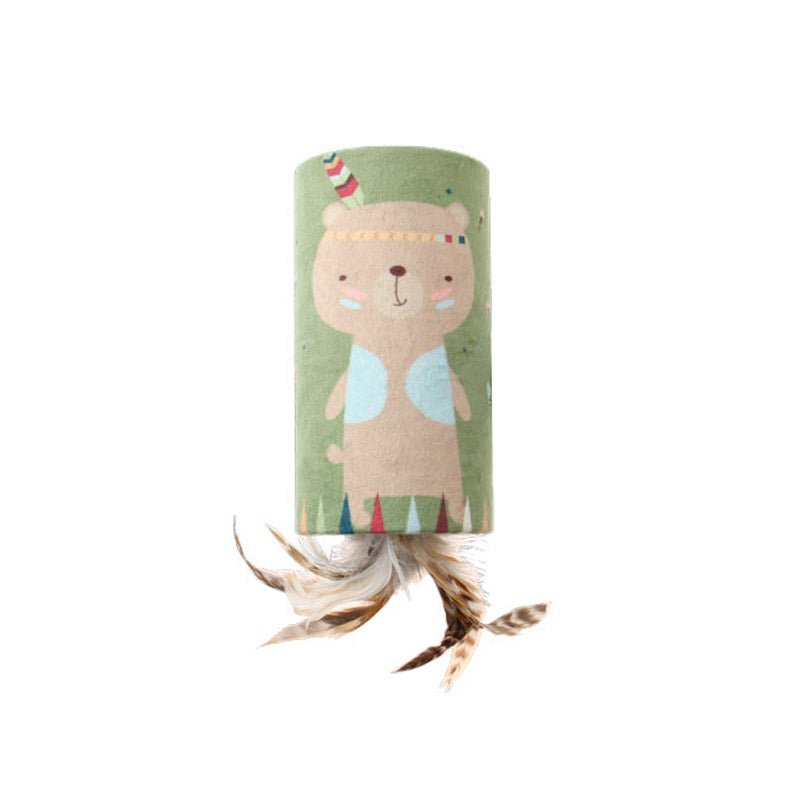 Happy Indian Melody Tube ” Bear” with Feather & Sound Chip - Shopivet.com