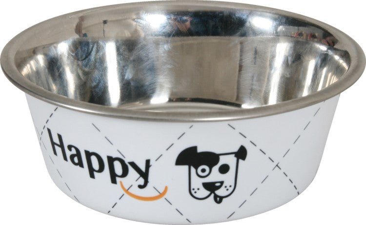 Happy Stainless Steel Dog Bowls - 0.4L - Shopivet.com