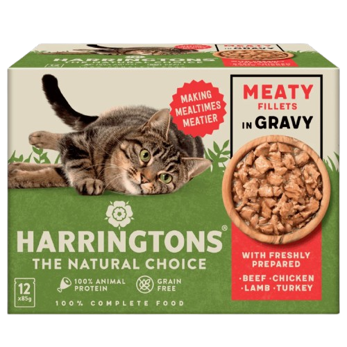 Harringtons Meat Fillets in Gravy Adult Wet Cat Food 12 x 85g Pouch