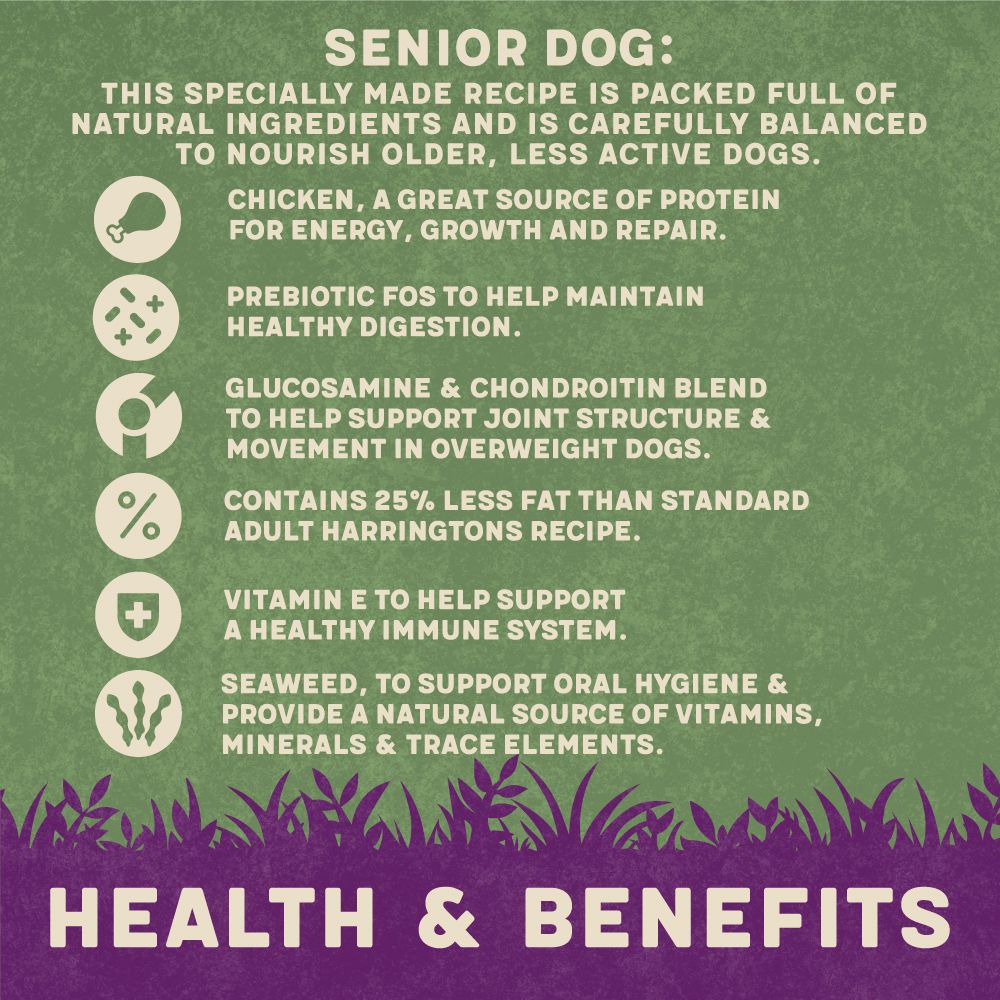 Harringtons Complete Chicken & Rice Senior Dry Dog Food 12kg - 12kg - Shopivet.com